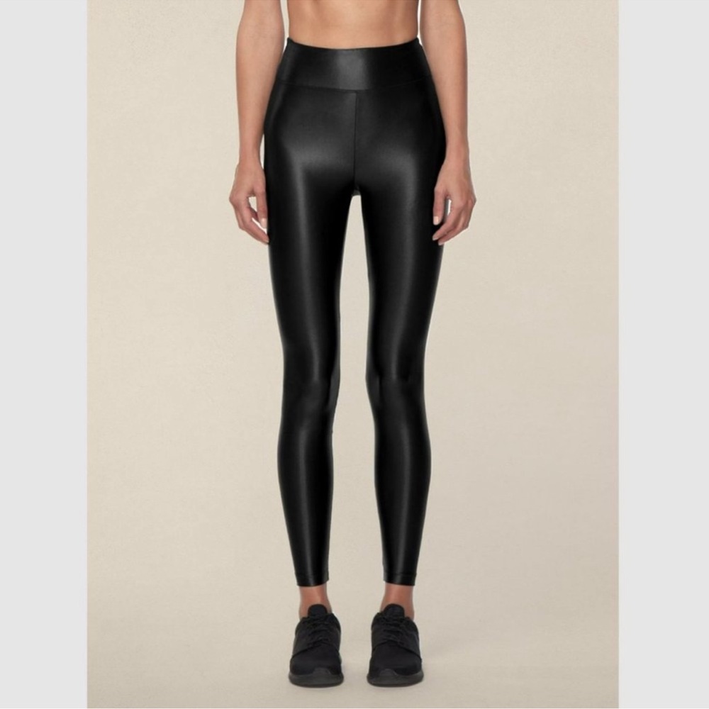Koral Lustrous High Rise Leggings Black Glossy Workout Leggings Revolve XS - Picture 2 of 3